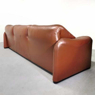 Maralunga 3-Seater Sofa in Leather Vico Magistretti for Cassina, 1973-PRS-1821930