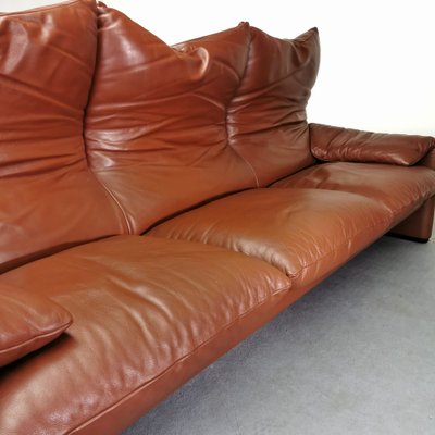 Maralunga 3-Seater Sofa in Leather Vico Magistretti for Cassina, 1973-PRS-1821930