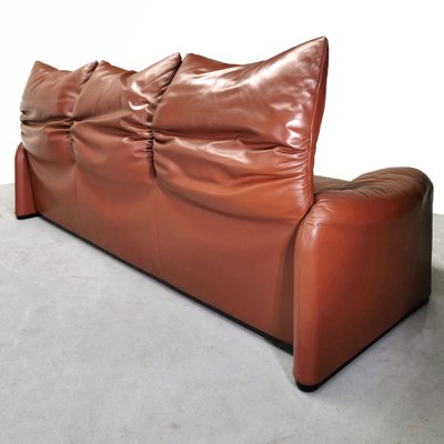 Maralunga 3-Seater Sofa in Leather Vico Magistretti for Cassina, 1973-PRS-1821930