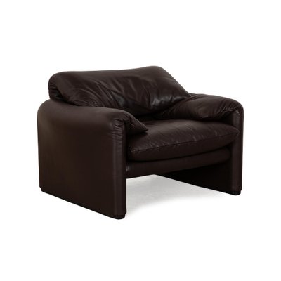 Maralunga Leather Armchair in Dark Brown from Cassina-RQW-2036302