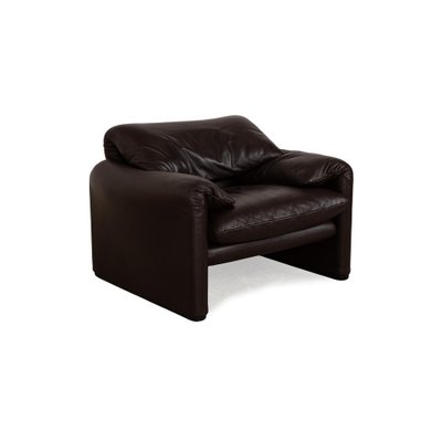 Maralunga Leather Armchair in Dark Brown from Cassina-RQW-2036302