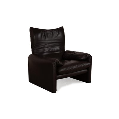 Maralunga Leather Armchair in Dark Brown from Cassina-RQW-2036302