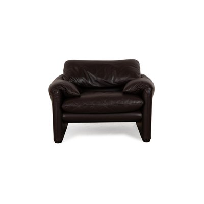 Maralunga Leather Armchair in Dark Brown from Cassina-RQW-2036302