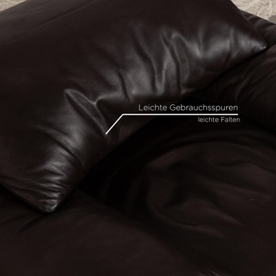 Maralunga Leather Sofa Set in Dark Brown from Cassina, Set of 3-RQW-2036326