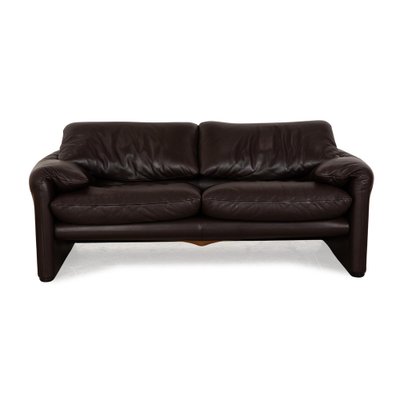 Maralunga Leather Two Seater Dark Brown Sofa from Cassina-RQW-2036286