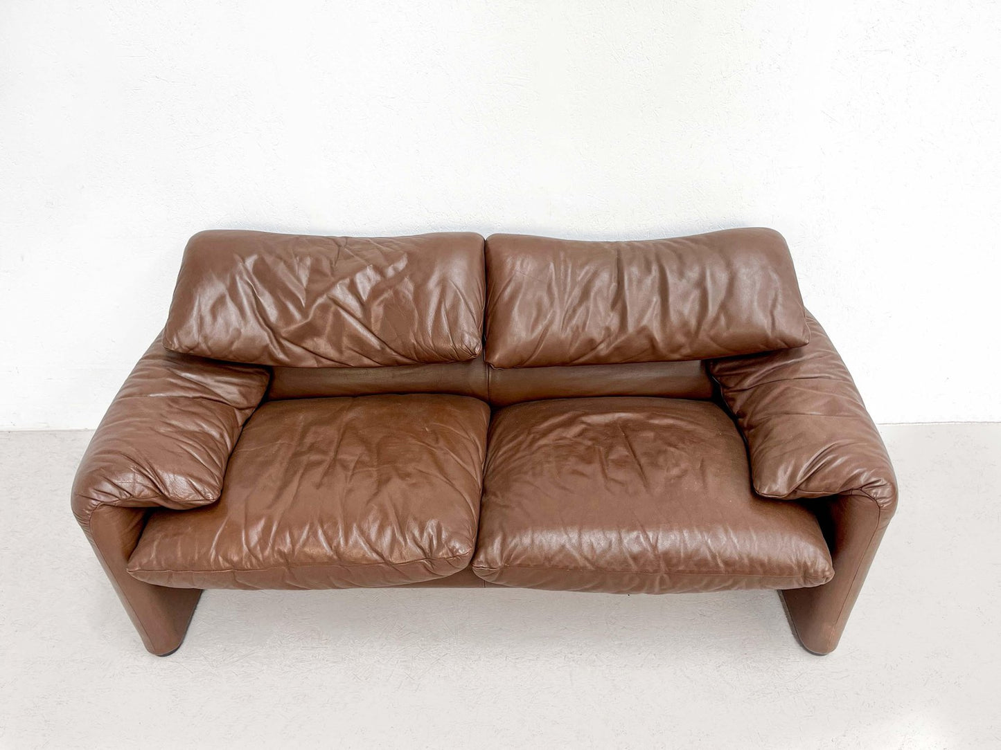 Maralunga Sofa in Brown Leather