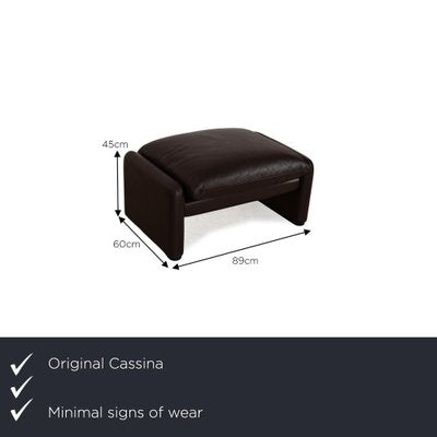 Maralunge Leather Stool in Dark Brown from Cassina-RQW-2036323