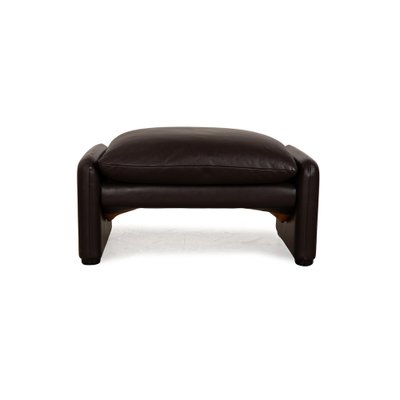 Maralunge Leather Stool in Dark Brown from Cassina-RQW-2036323