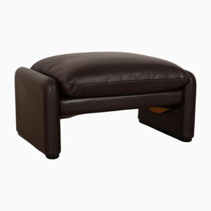 Maralunge Leather Stool in Dark Brown from Cassina-RQW-2036323