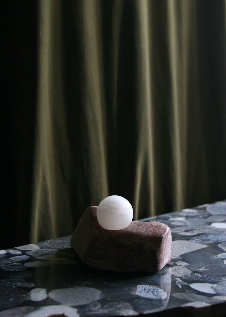 Marble and Alabaster SM-00 Sculptural Lamp with Sphere Diffuser by Edouard Sankowski for Krzywda