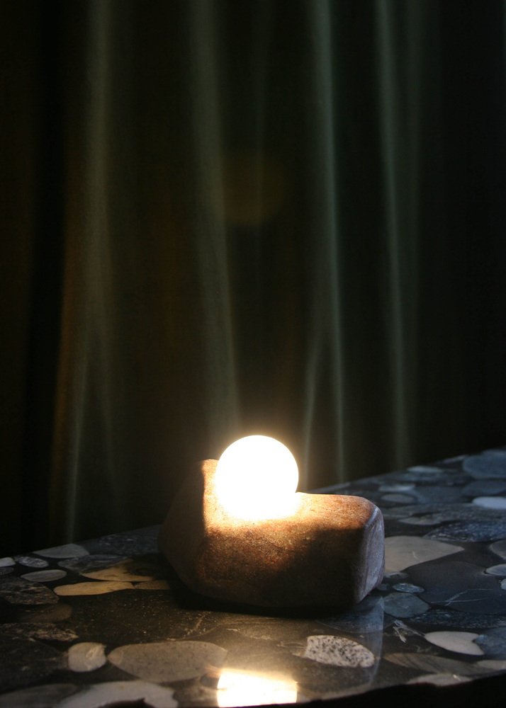 Marble and Alabaster SM-00 Sculptural Lamp with Tulip Diffuser by Edouard Sankowski for Krzywda