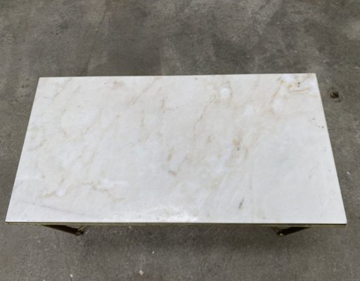 Marble and Brass Coffee Table, 1970s-PB-1700203