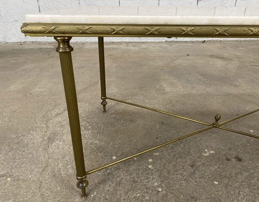 Marble and Brass Coffee Table, 1970s-PB-1700203