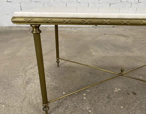 Marble and Brass Coffee Table, 1970s-PB-1700203