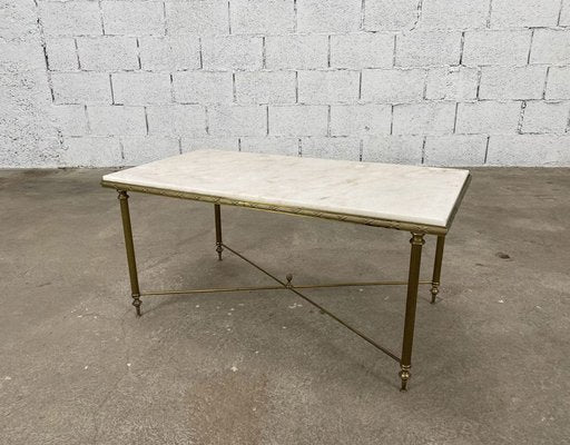 Marble and Brass Coffee Table, 1970s-PB-1700203