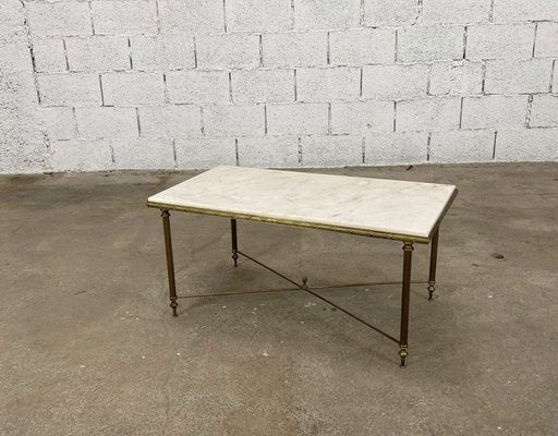 Marble and Brass Coffee Table, 1970s-PB-1700203