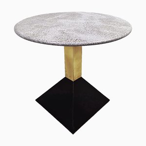 Marble and Brass Hotel Bar Table, 1970s-PRS-1054365