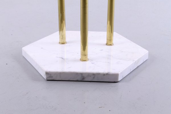 Marble and Brass Italian Floor Coat Rack, 1970s-XT-1056653