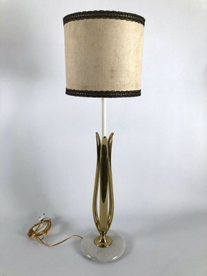 Marble and Brass Table Lamp, 1950s-OT-830460