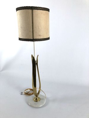 Marble and Brass Table Lamp, 1950s-OT-830460