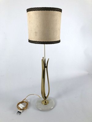 Marble and Brass Table Lamp, 1950s-OT-830460