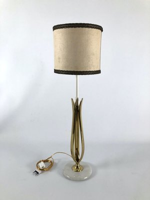 Marble and Brass Table Lamp, 1950s-OT-830460