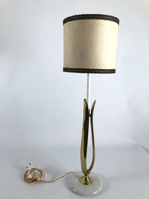 Marble and Brass Table Lamp, 1950s-OT-830460