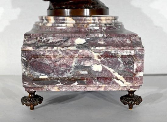 Marble and Bronze Chimney Decorative, End of 19th Century, Set of 3-RVK-1395652