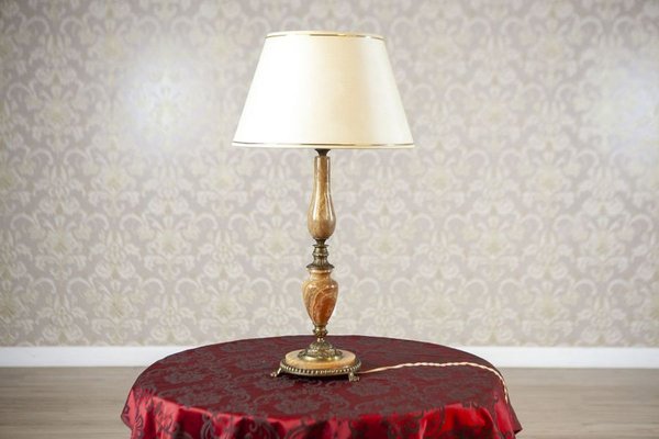 Marble and Copper Night Table Lamp, Late 20th Century-CYY-2043573