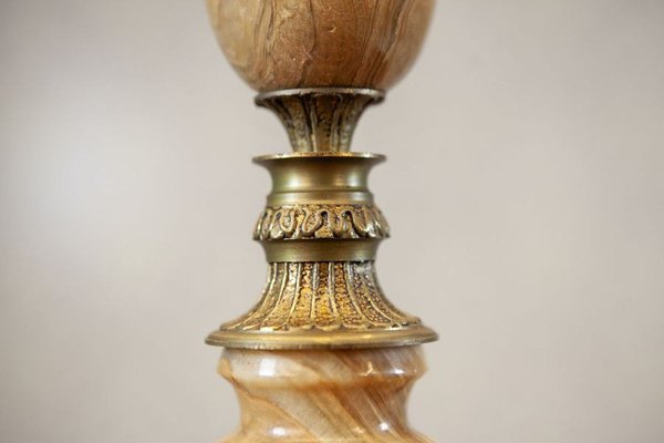 Marble and Copper Night Table Lamp, Late 20th Century-CYY-2043573