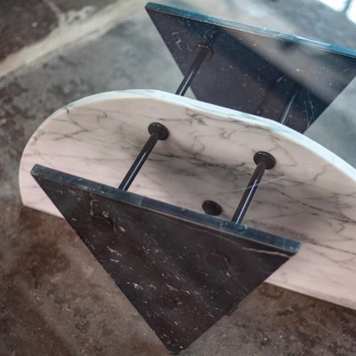 Marble and Glass Coffee Table, 1980s-QVY-1795768