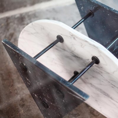 Marble and Glass Coffee Table, 1980s-QVY-1795768