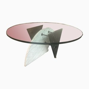 Marble and Glass Coffee Table, 1980s-QVY-1795768