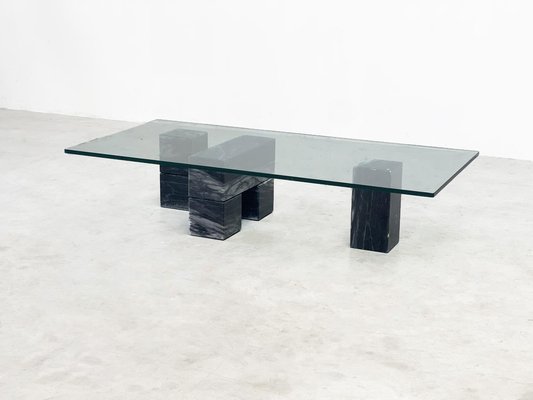 Marble and Glass Coffee Table-XLH-1778322