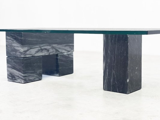 Marble and Glass Coffee Table-XLH-1778322