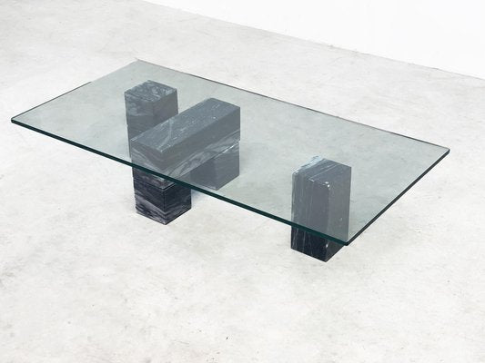 Marble and Glass Coffee Table-XLH-1778322