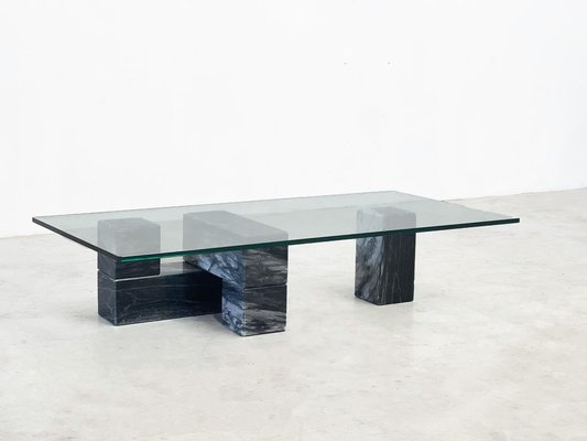 Marble and Glass Coffee Table-XLH-1778322