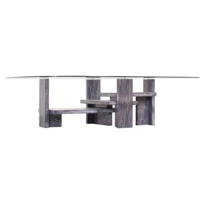 Marble and Glass Coffee Table by Willy Ballez, Belgium, 1970s-QT-1263453