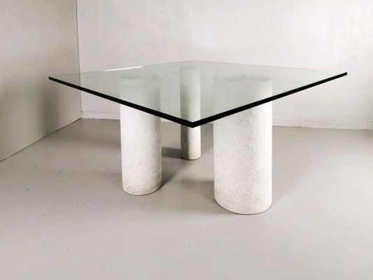 Marble and Glass Dining Table by Giulio Lazzotti for Casigliani, 1970s-PRS-799375