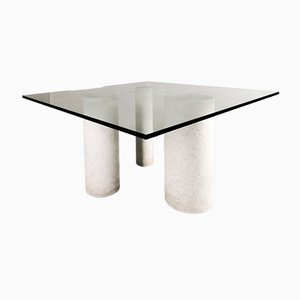 Marble and Glass Dining Table by Giulio Lazzotti for Casigliani, 1970s-PRS-799375