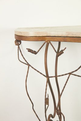 Marble and Iron Console, Treviso, Italy, 1950s-LMR-1816617