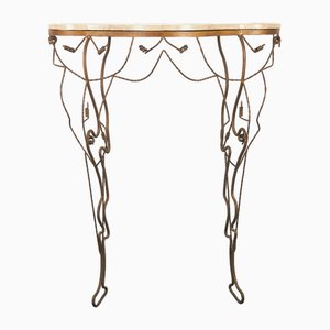 Marble and Iron Console, Treviso, Italy, 1950s-LMR-1816617