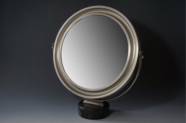 Marble and Steel Table Mirror by Sergio Mazza for Artemide, 1950s-RST-1245051