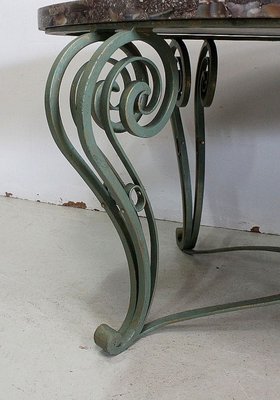 Marble and Wrought Iron Coffee Table, 1950-RVK-858430