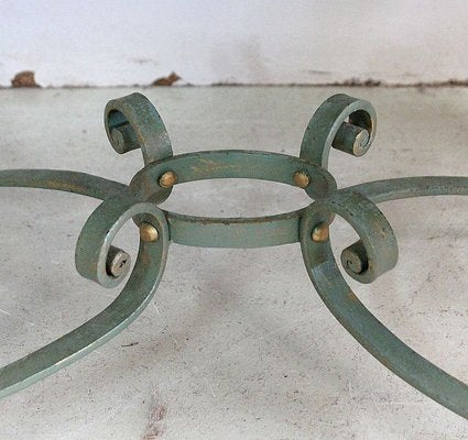 Marble and Wrought Iron Coffee Table, 1950-RVK-858430