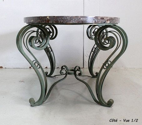 Marble and Wrought Iron Coffee Table, 1950-RVK-858430