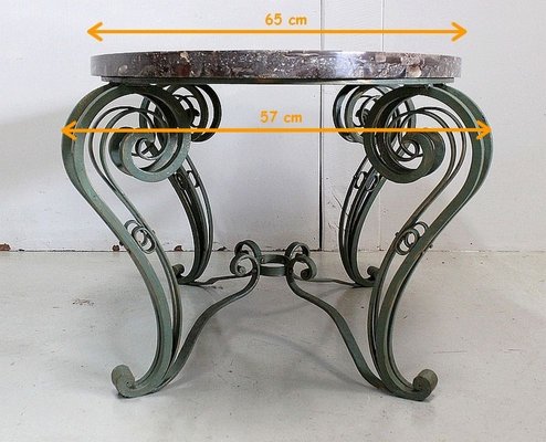 Marble and Wrought Iron Coffee Table, 1950-RVK-858430