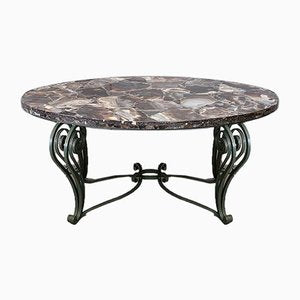 Marble and Wrought Iron Coffee Table, 1950-RVK-858430