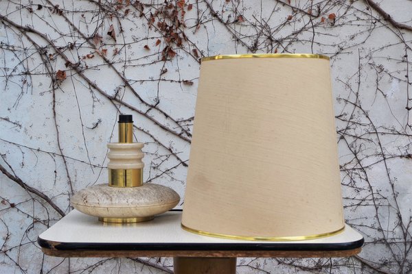 Marble, Brass and Plastic Table Lamp, 1960s-KNM-856143