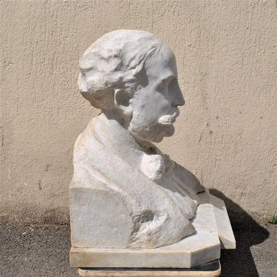 Marble Bust, Gentleman with Moustache, 19th Century-SYQ-944762